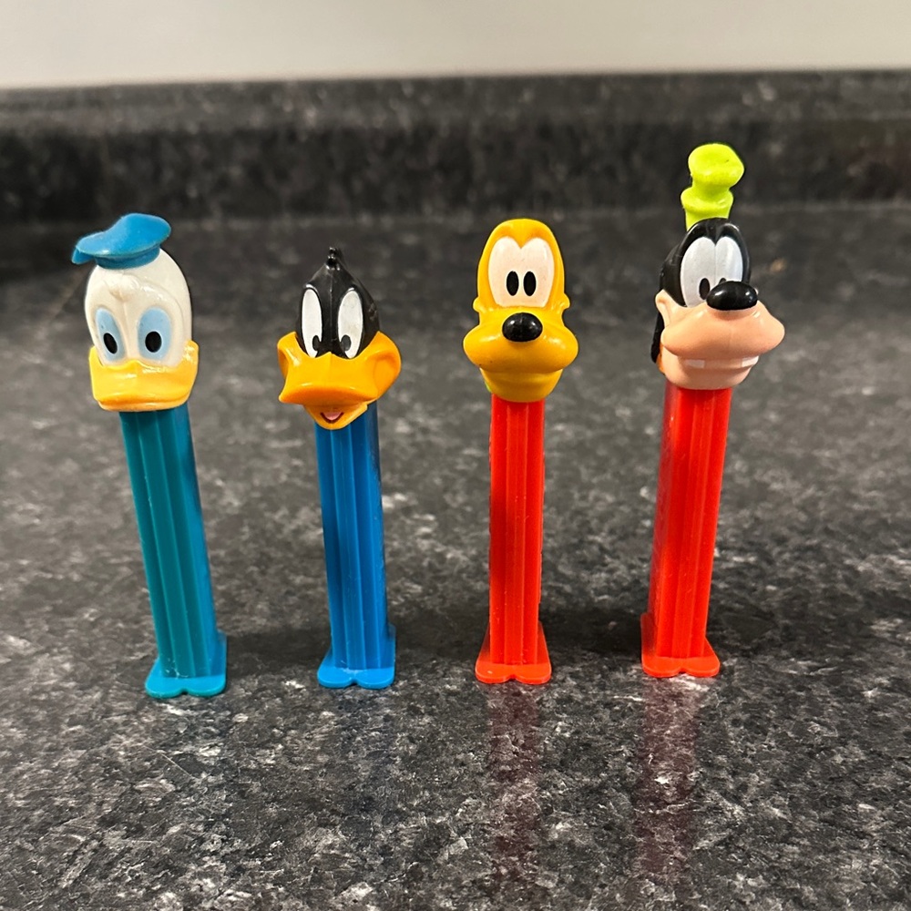 Disney Character PEZ Dispensers - Vintage Donald, Daffy, Pluto, & Goofy